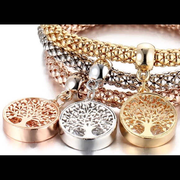 NWT! Bohemian “Tree of Life” bracelets In 3 metal tones - Picture 6 of 10